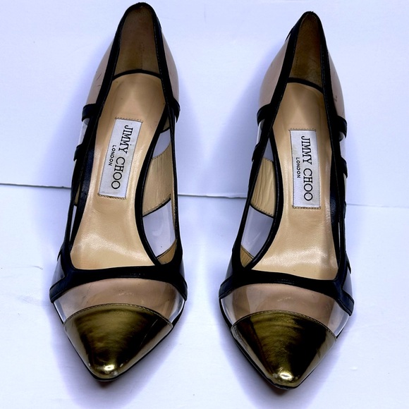 JIMMY CHOO 'Romy' Pump in Metallic Mic Leather, size 38.5 - Picture 11 of 15